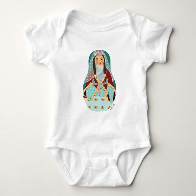 Armenian Matryoshka Baby Bodysuit Strampler (Vorderseite)