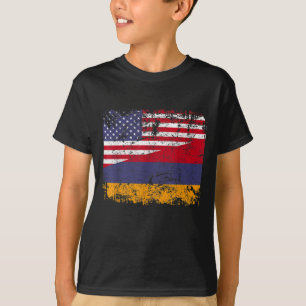ARMENIAN ROOTS Halbamerikanische Flagge USA ARMENI T-Shirt