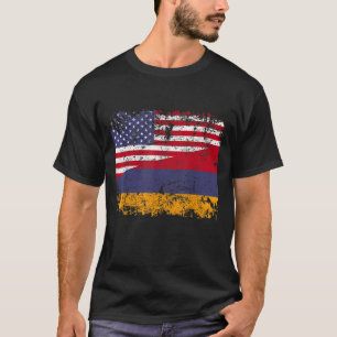 ARMENIAN ROOTS Halbamerikanische Flagge USA ARMENI T-Shirt