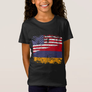 ARMENIAN ROOTS Halbamerikanische Flagge USA ARMENI T-Shirt