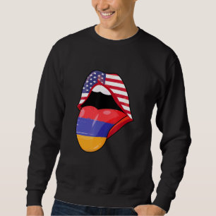 Armenian USA Pride Lips Flag Primerie Armenien Ame Sweatshirt