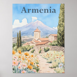 Armenien Aquarell Reiseillustration Poster