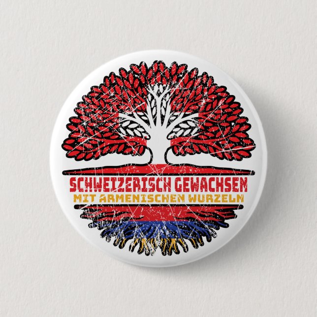 Armenien Armenisch Schweizer Schweiz Baum Wurzel Button (Vorderseite)