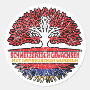 Armenien Armenisch Schweizer Schweiz Baum Wurzel Runder Aufkleber