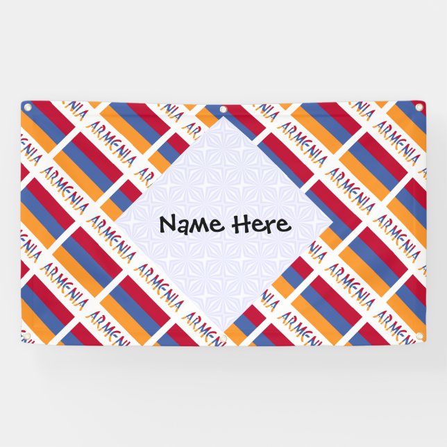 Armenien - Armenische Fahne gezähmt Schwarze Perso Banner (Horizontal)