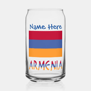 Armenien Armenische Flagge Blau Personalisierung Dosenglas