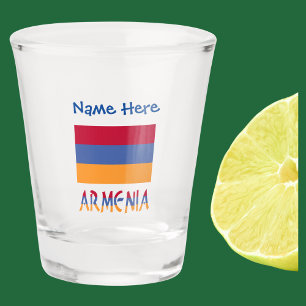 Armenien Armenische Flagge Blau Schnapsglas