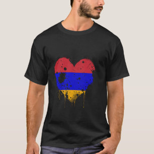 Armenien Armenische Flagge Herz Armenischer Rooten T-Shirt