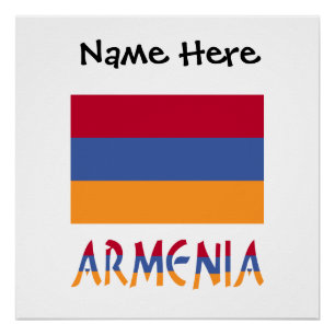 Armenien Armenische Flagge Schwarze Personalisieru Poster