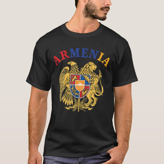 Armenien - armenische Flagge - Wappen T-Shirt (Vorderseite)