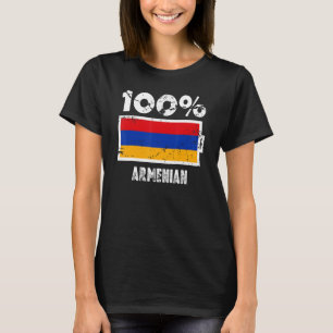 Armenien-Flag-Unterstützung 100 Armenischer Power  T-Shirt