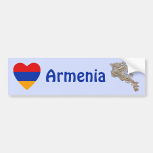 Armenien-Flagge Herz + Karte Aufkleber Autoaufkleber