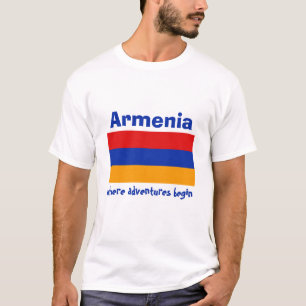 Armenien-Flagge + Karte + Text-T-Shirt T-Shirt