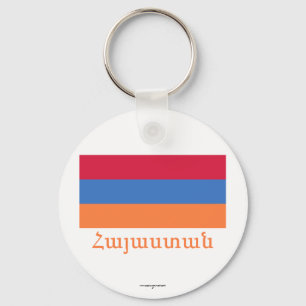 Armenien-Flagge mit Namen auf Armenian Schlüsselanhänger