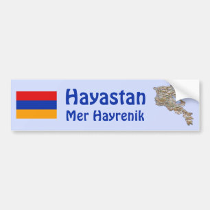 Armenien-Flagge und Karten-Autoaufkleber Autoaufkleber