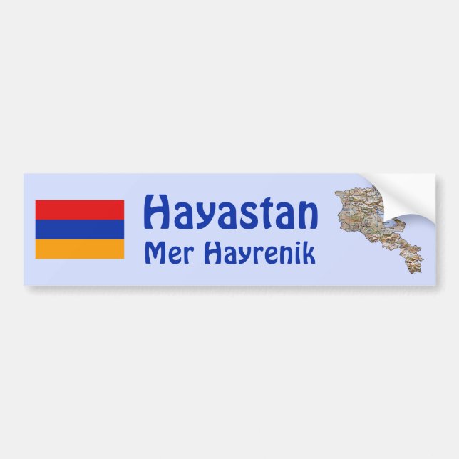 Armenien-Flagge und Karten-Autoaufkleber Autoaufkleber (Vorne)