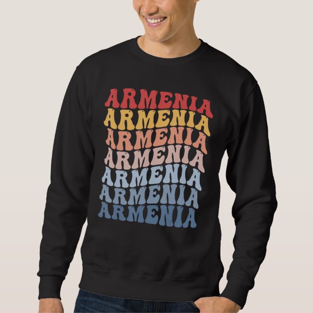 Armenien Groovy Retro Armenisch Sweatshirt (Vorderseite)