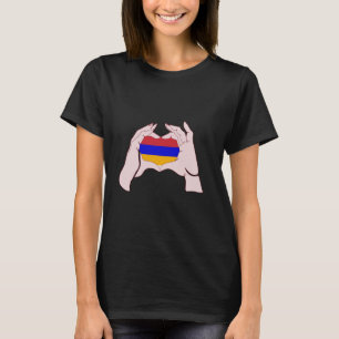 Armenien Handzeichen Liebe Armenische Flagge Herz T-Shirt