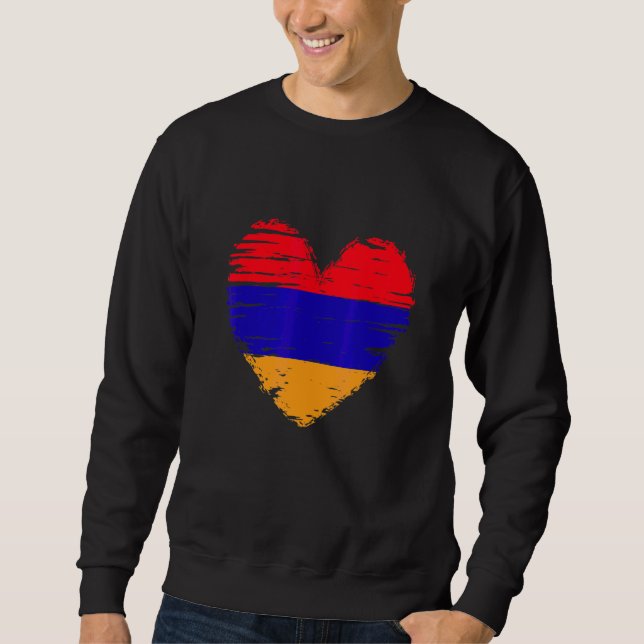 Armenien Herz armenische Flagge Armenischer Stolz Sweatshirt (Vorderseite)