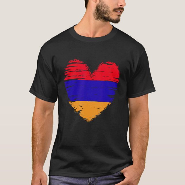 Armenien Herz armenische Flagge Armenischer Stolz T-Shirt (Vorderseite)