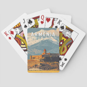 Armenien Illustration Reise Kunst Vintage Spielkarten