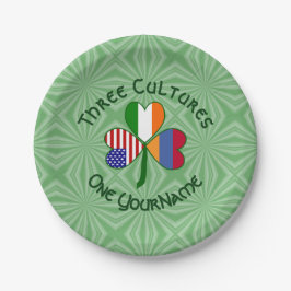Armenien Irland USA Kleeblatt Flag personalisieren Pappteller