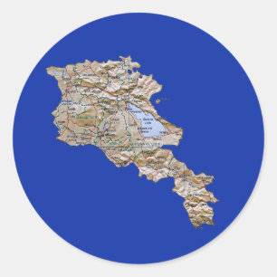 Armenien-Kartenaufkleber Runder Aufkleber