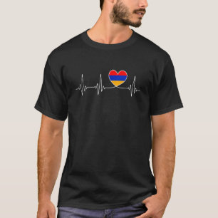 Armenien Liebe Herzschlag und armenische Fahne Her T-Shirt