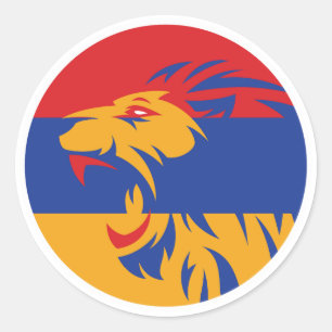 Armenien Lion Armenische Nationale Tierflagge Runder Aufkleber