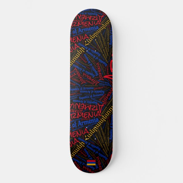 Armenien Nationaler Stolz Wordcloud Skateboard (Vorderseite)