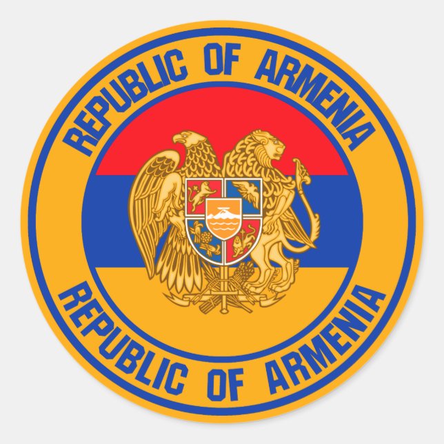Armenien-Runde Runder Aufkleber (Vorderseite)