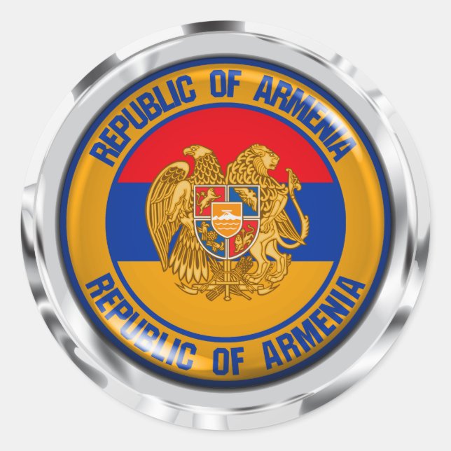 Armenien-Runde Runder Aufkleber (Vorderseite)