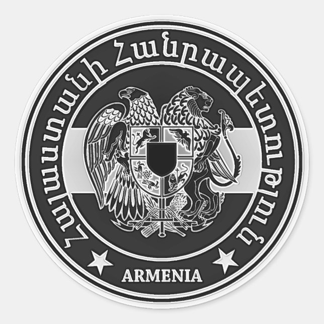 Armenien-Runde Runder Aufkleber (Vorderseite)