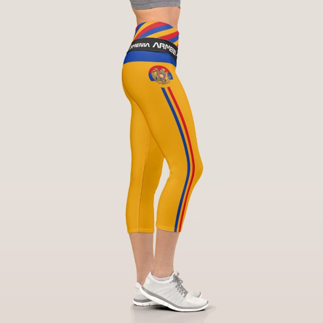 Armenien und Armenien - Flaggenmode, Fitness, Spor Capri Leggings (Rechts)