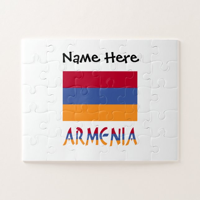 Armenien und Armenische Flagge Personalisiert Puzzle (Horizontal)