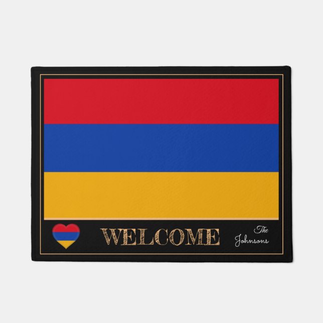 Armenien und Armenische Flaggenmatten/Empfang von  Fußmatte (Vorderseite)