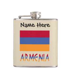 Armenien und personalisierte armenische Flagge Flachmann