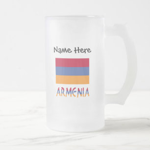 Armenien und personalisierte armenische Flagge  Mattglas Bierglas