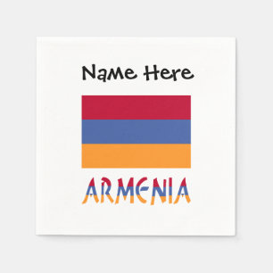 Armenien und personalisierte armenische Flagge Serviette