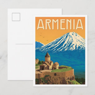 Armenien Vintage Art Reise Postkarte