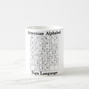 Armenisch-Alphabet-Gebärdensprache-Kaffee-Tasse Kaffeetasse