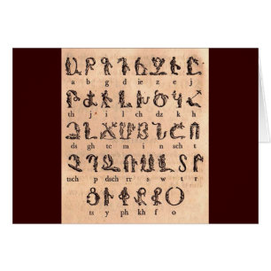 Armenisch-Alphabet-Gruß/Note-Karte