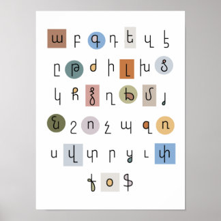 Armenisch-Alphabet, klassisch-östlich Poster