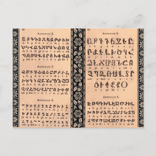 Armenisch-Alphabet Postkarte (Vorderseite)