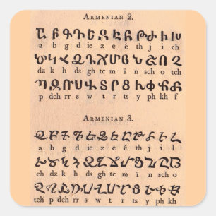 Armenisch-Alphabet Quadratischer Aufkleber