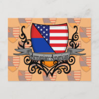 Armenisch-Amerikanische Schild-Flagge