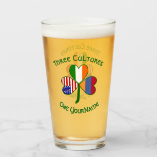 Armenisch Irisch Amerikanischer Kleeblatt-Flaggen- Glas