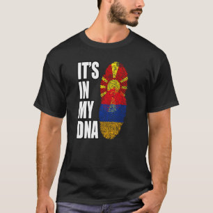 Armenisch und Mazedonisch gemischtes DNA-Erbe-Flag T-Shirt