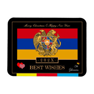 Armenische Fahne und gutes neues Jahr 2026, Armeni Magnet