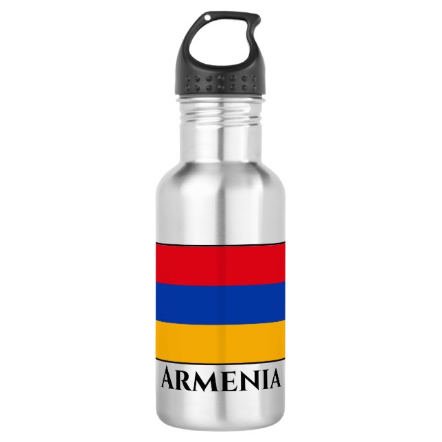 armenische Flagge Edelstahlflasche (Vorderseite)